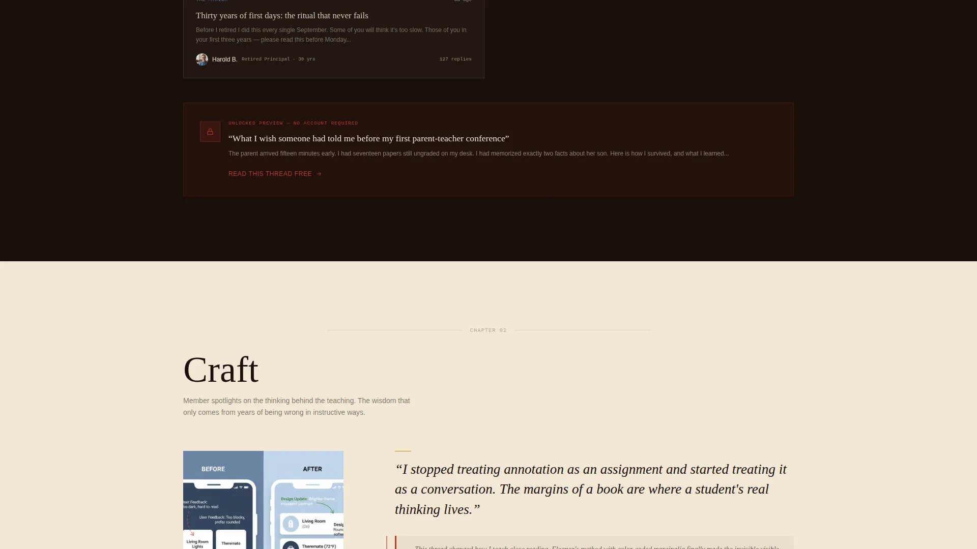 Education Community Forum Landing Page Template
