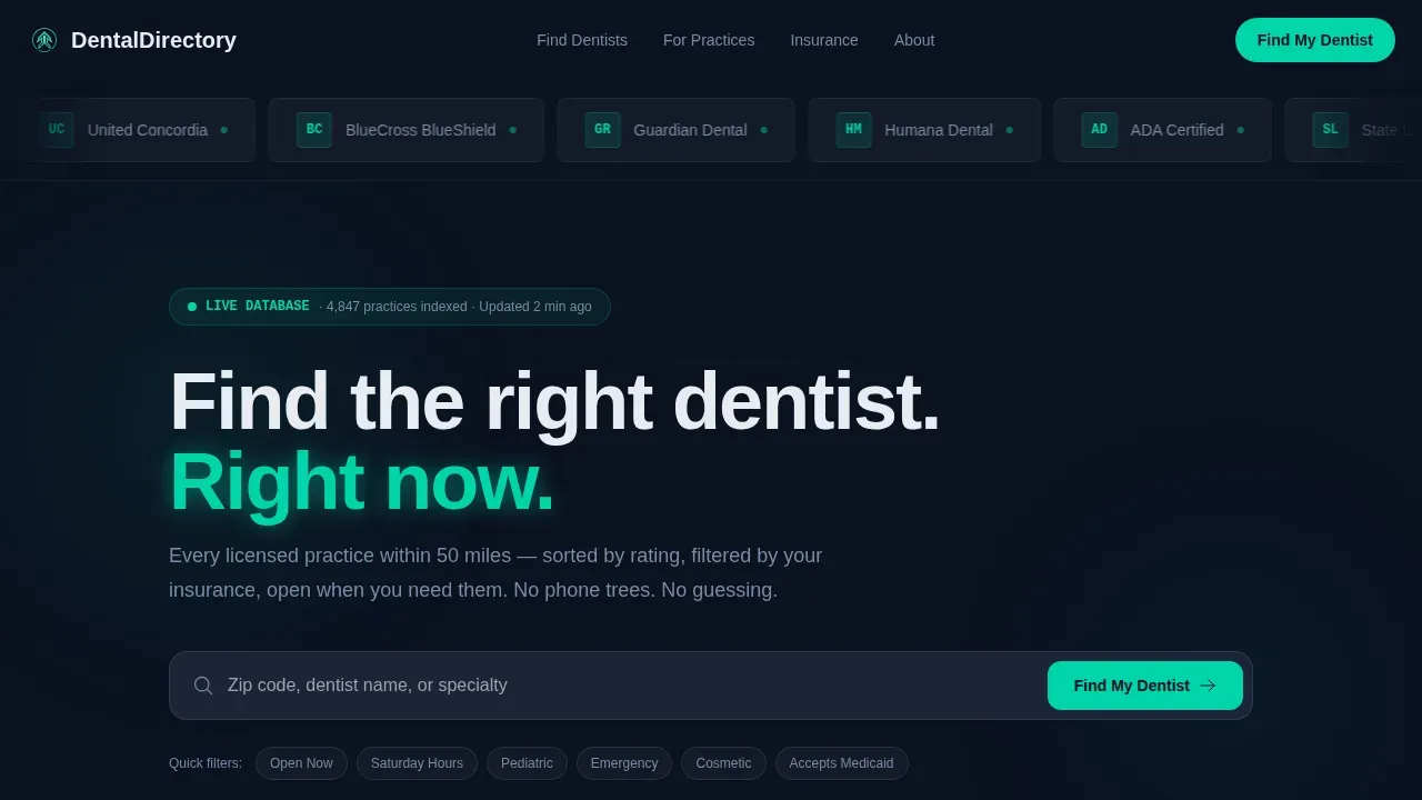 Dental Digital Presence Provider Directory Website Template