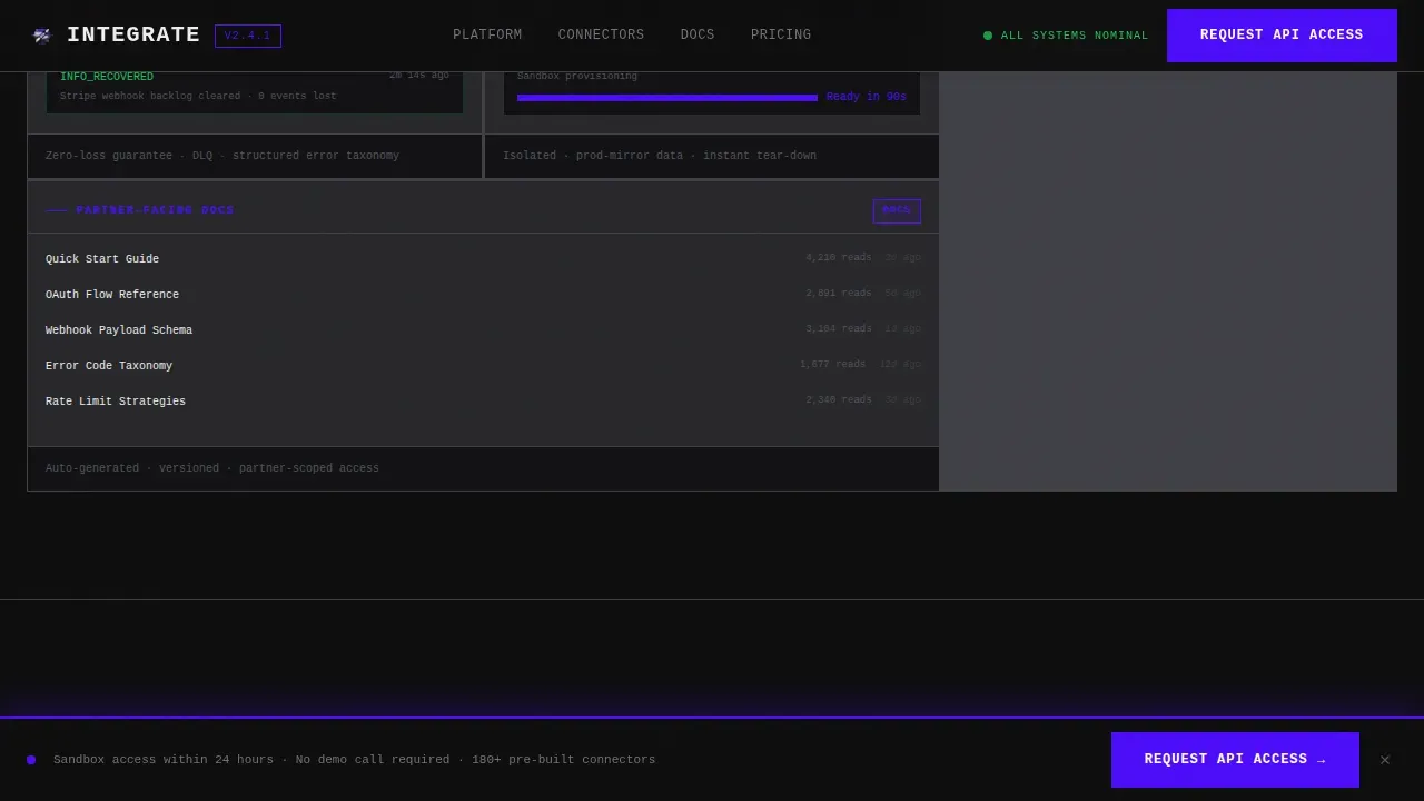 Bold Brutalist Partner Integration Portal Landing Page