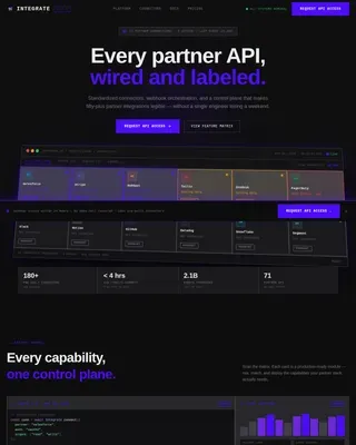 Bold Brutalist Partner Integration Portal Landing Page