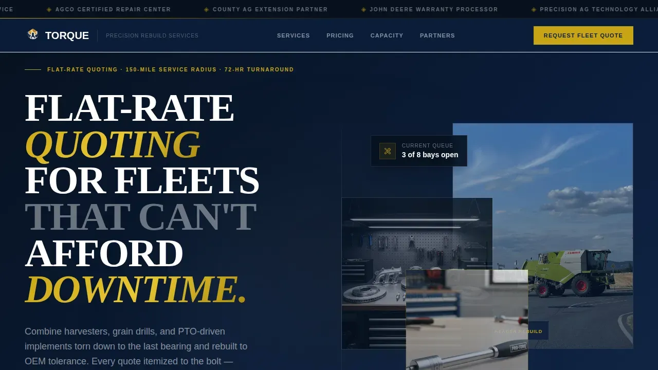 Flat-Rate Fleet Maintenance Quote Request Landing Page