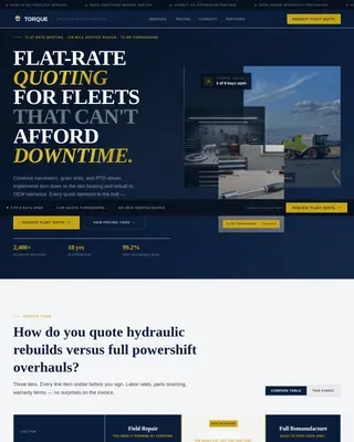 Flat-Rate Fleet Maintenance Quote Request Landing Page