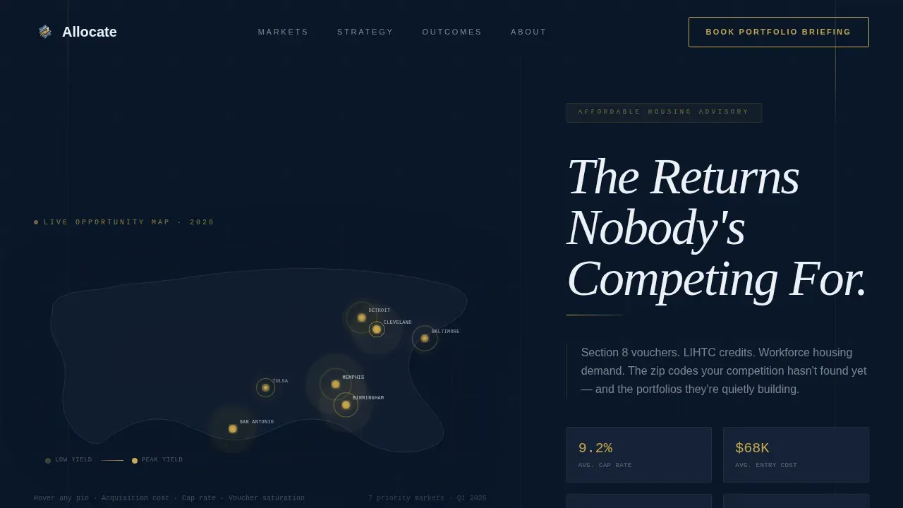 Affordable Housing Investment Advisory Landing Page Template
