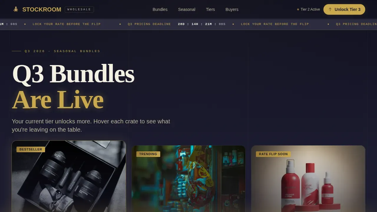 Neo-Retro B2B Wholesale Platform Landing Page Template