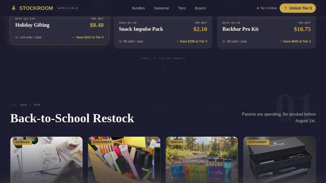 Neo-Retro B2B Wholesale Platform Landing Page Template