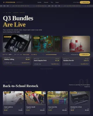Neo-Retro B2B Wholesale Platform Landing Page Template