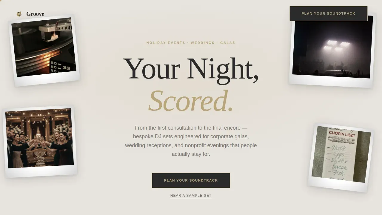Luxe Cinematic Holiday Event DJ Landing Page Template
