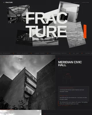Bold Brutalist Deconstructivist Architecture Landing Page