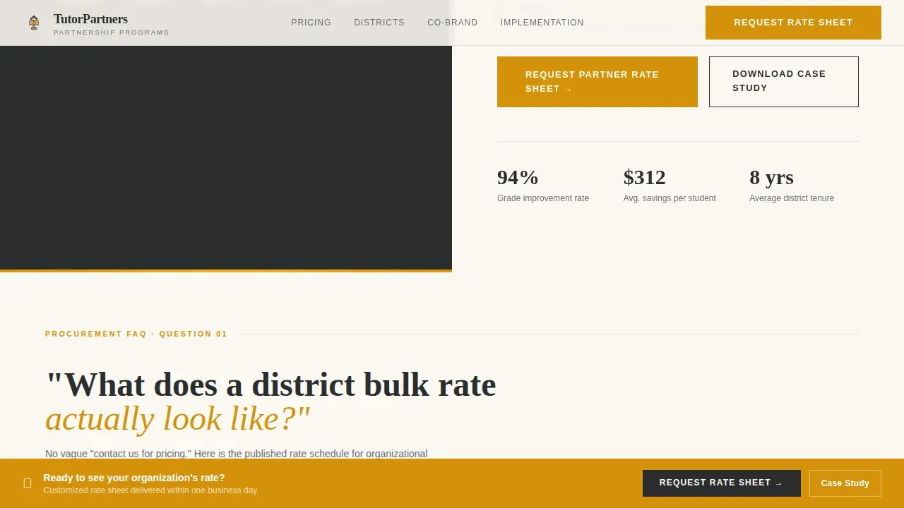 Tutoring Center Marketing FAQ & Common Questions Website Template