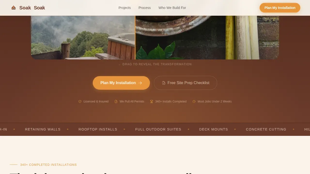 Hot Tub Installation Landing Page Template