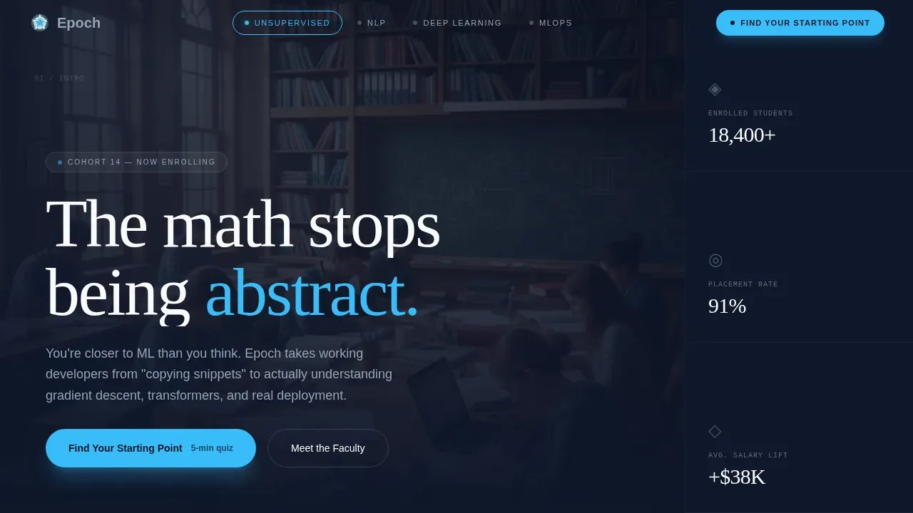 Machine Learning Course Landing Page Template