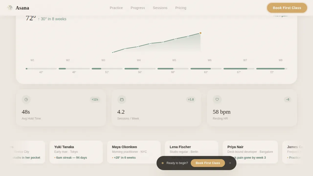 Guided Yoga App & Tracker Landing Page Template