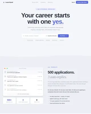 Corporate Precision Entry-Level Job Board Landing Page
