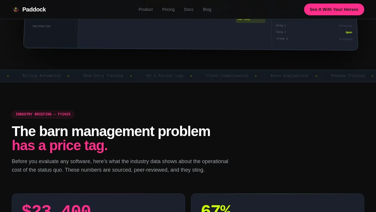 Smart Barn Management CRM Landing Page Template
