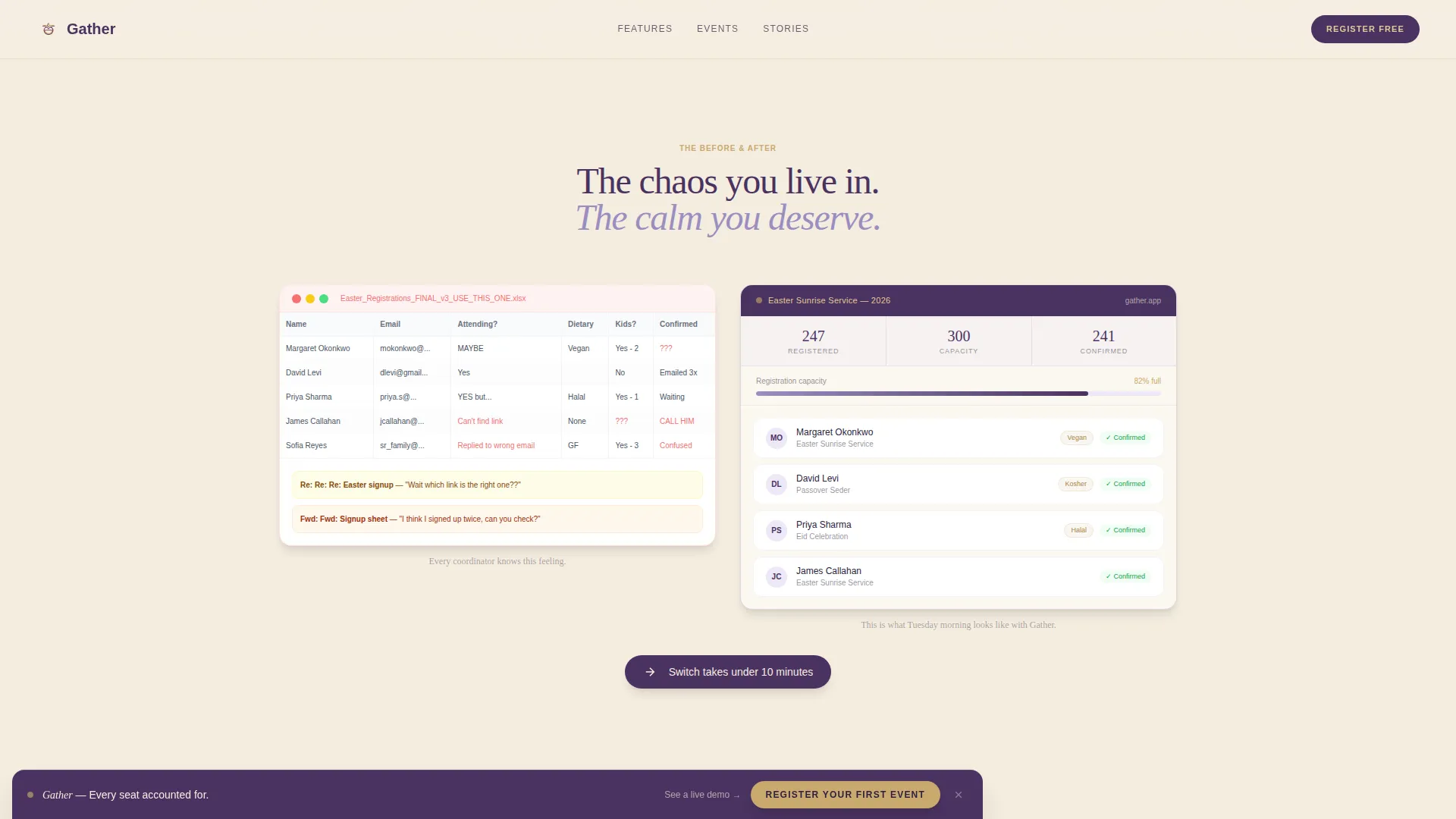Religious Event Booking Website Template
