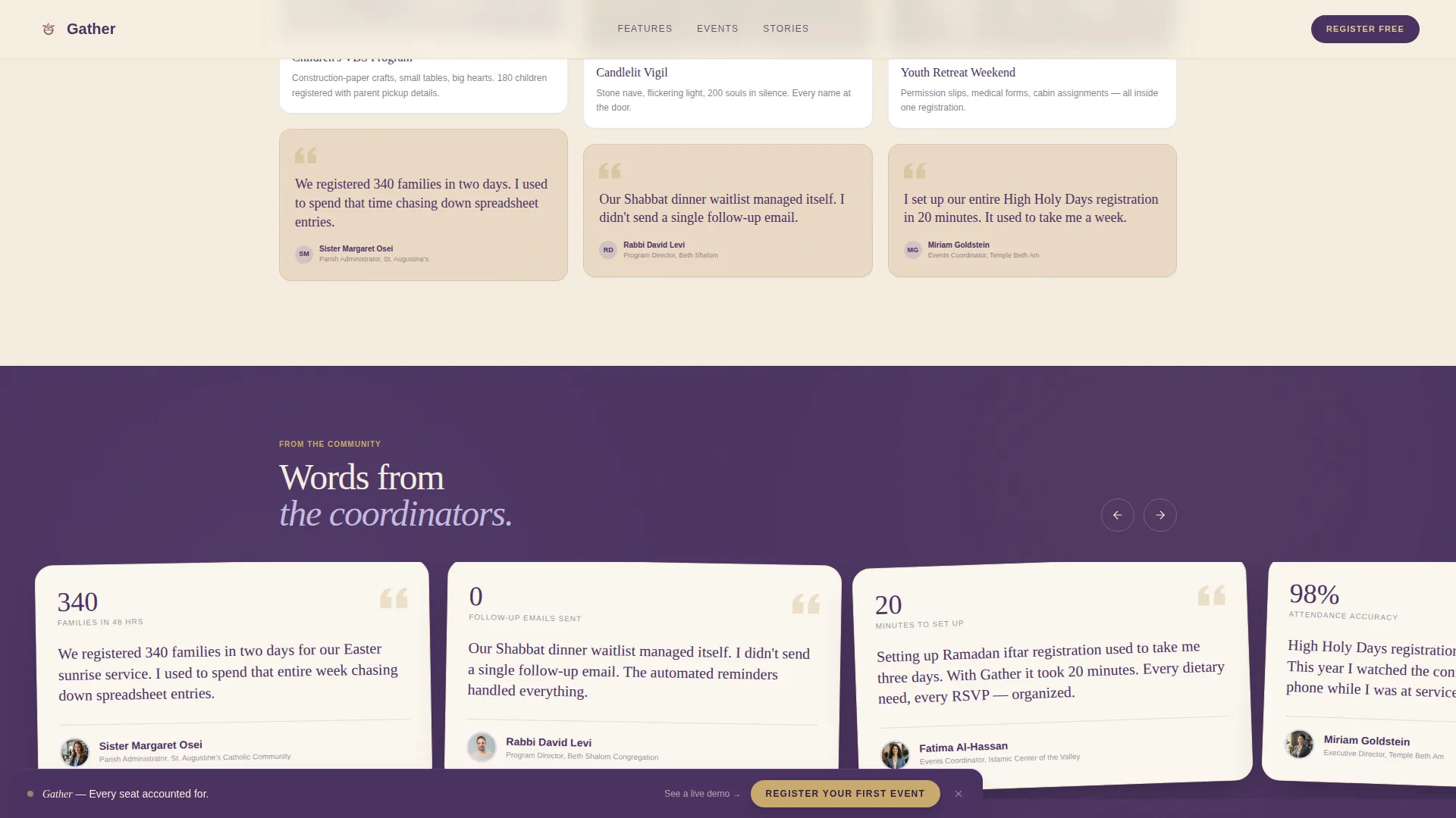Religious Event Booking Website Template