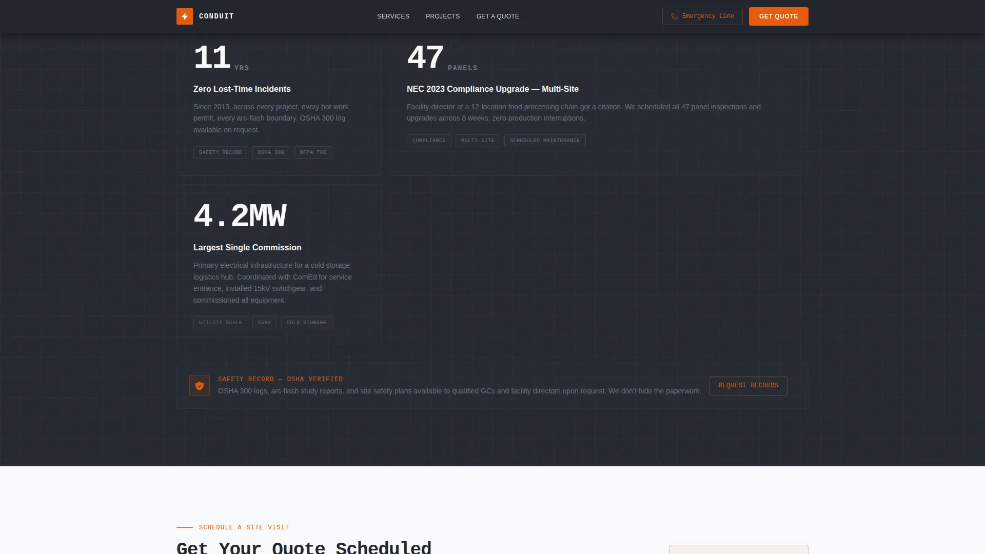 Industrial Electrician Business Professional Website Template