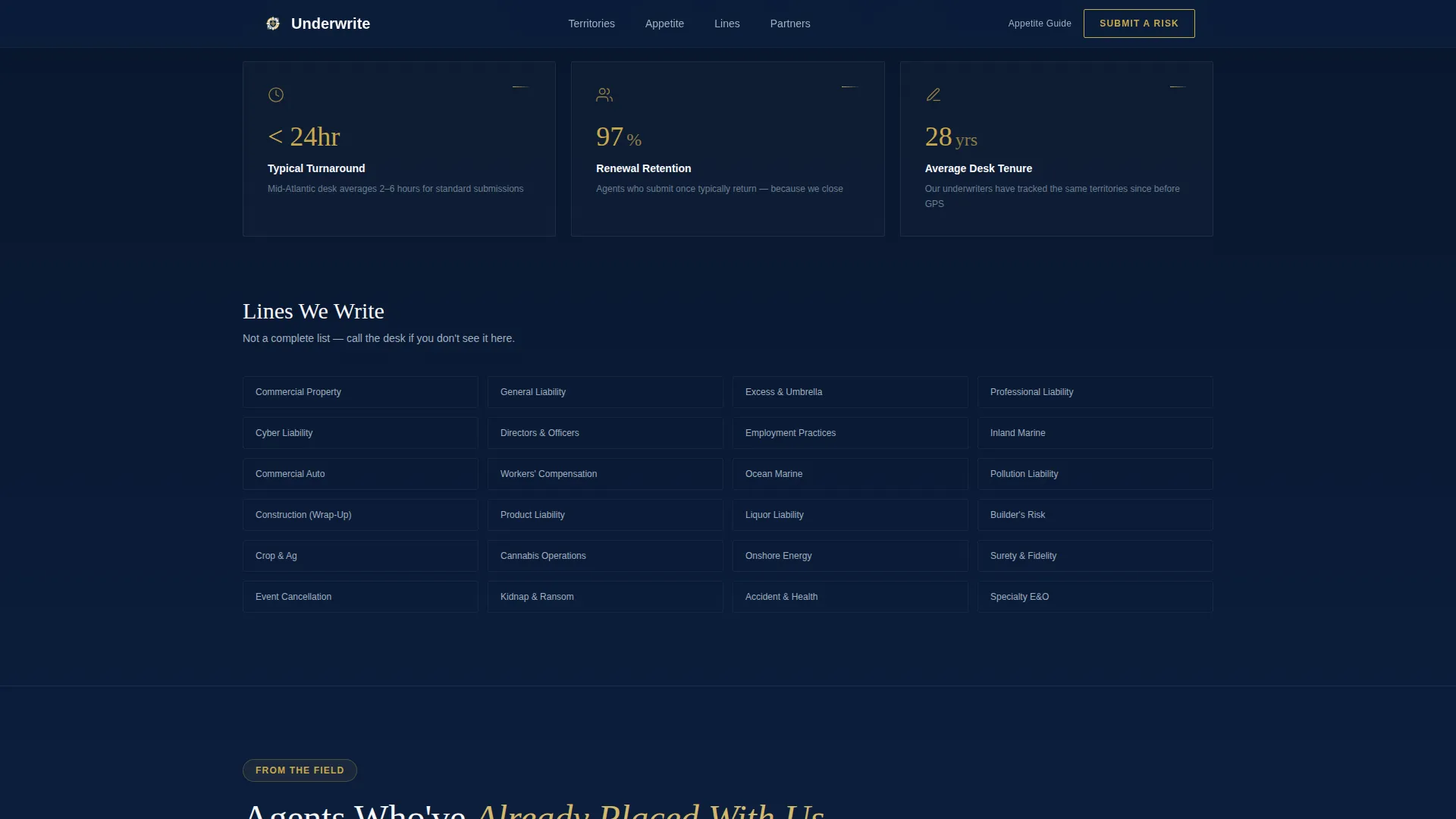 Underwriter Blog Website Template