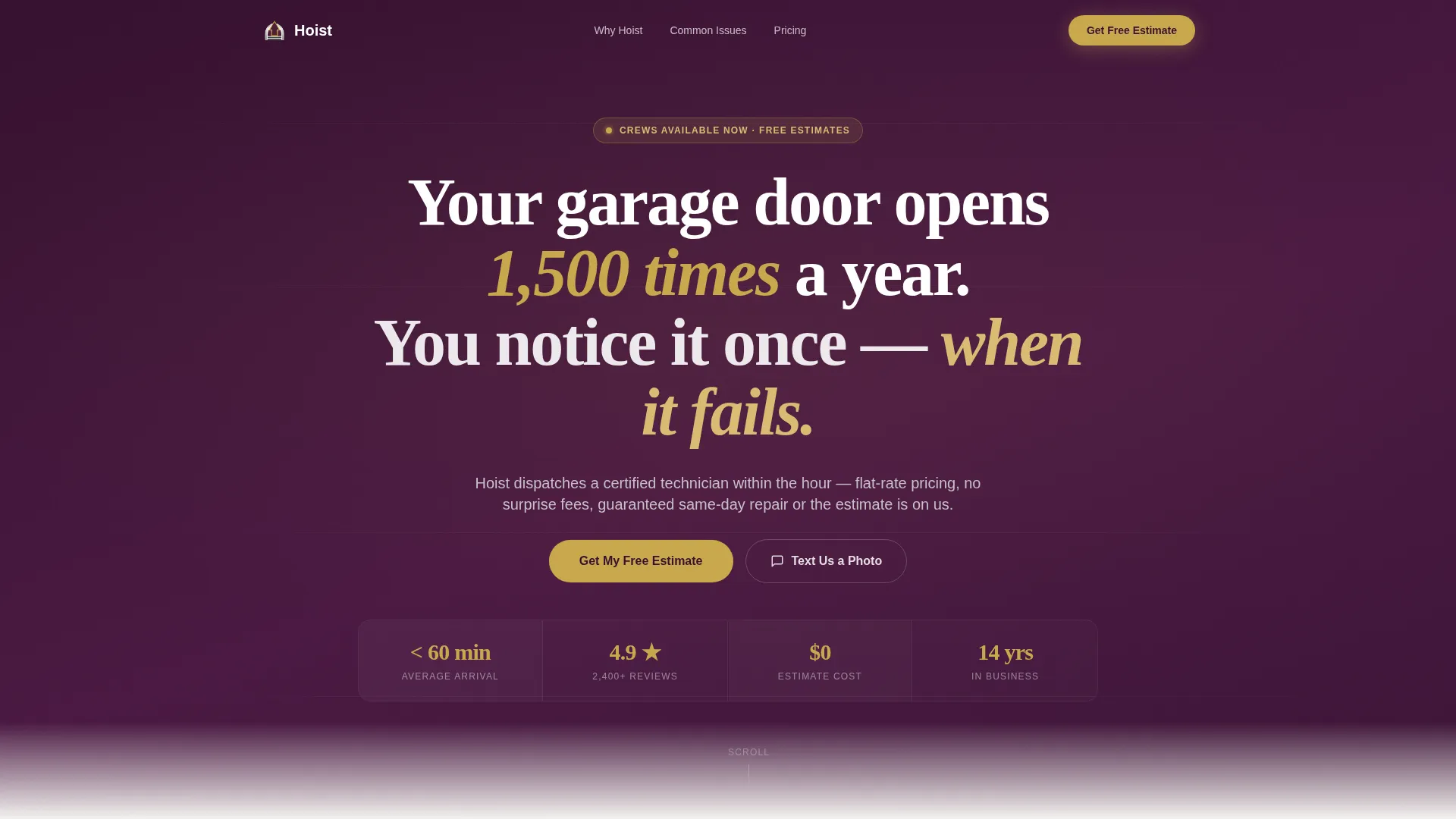 Garage Door Repair Marketing FAQ Website Template