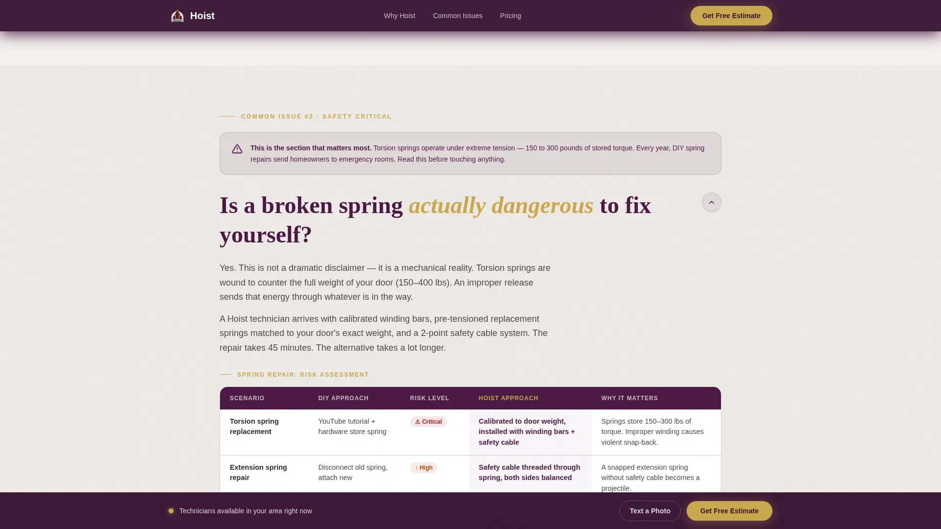 Garage Door Repair Marketing FAQ Website Template