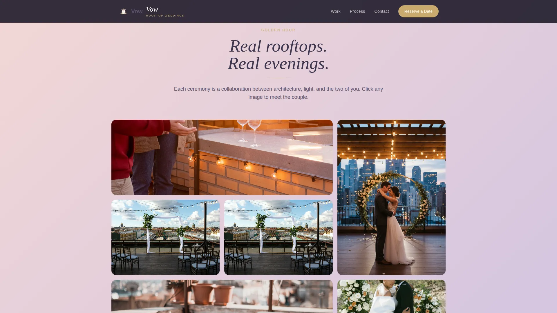 Rooftop Wedding Blog Website Template