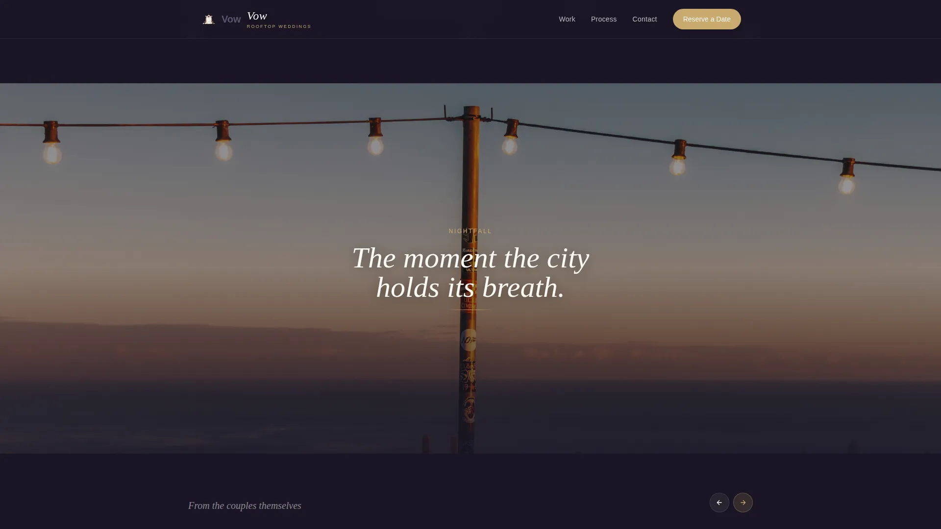 Rooftop Wedding Blog Website Template