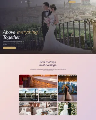 Rooftop Wedding Blog Website Template