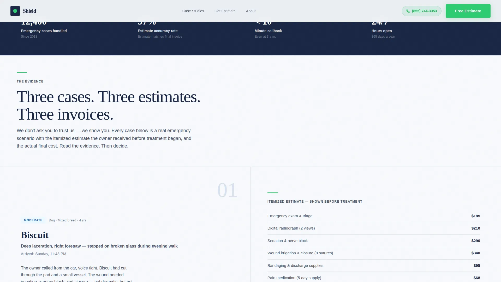 Emergency Vet Marketing Pricing Website Template