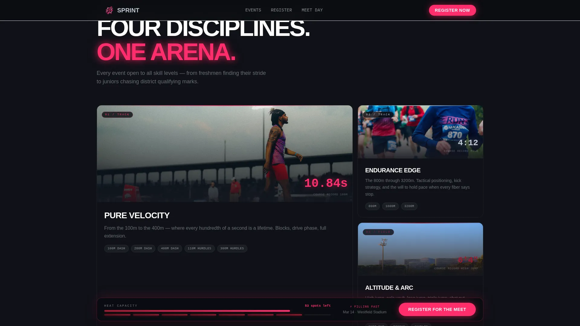 Track & Field Leagues Professional Website Template