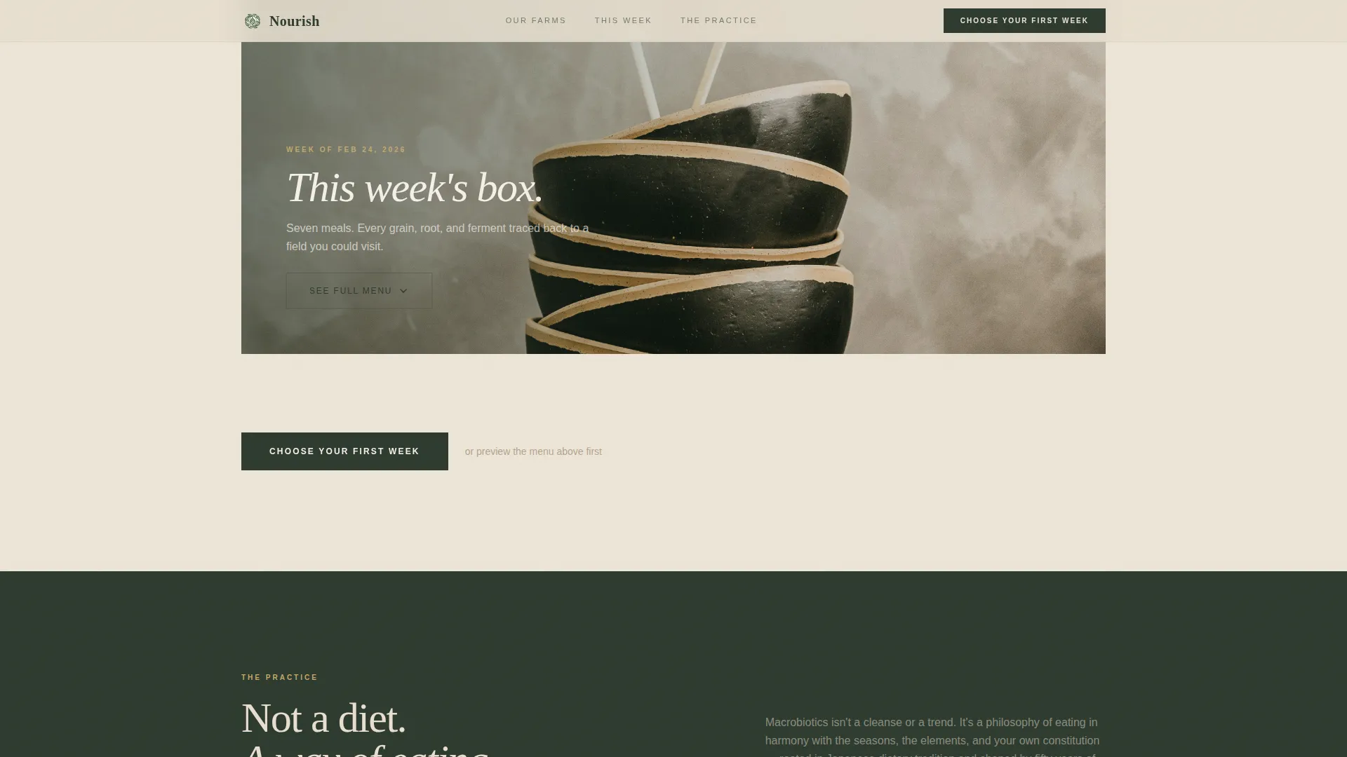 Macrobiotic Food & Dining Booking Website Template