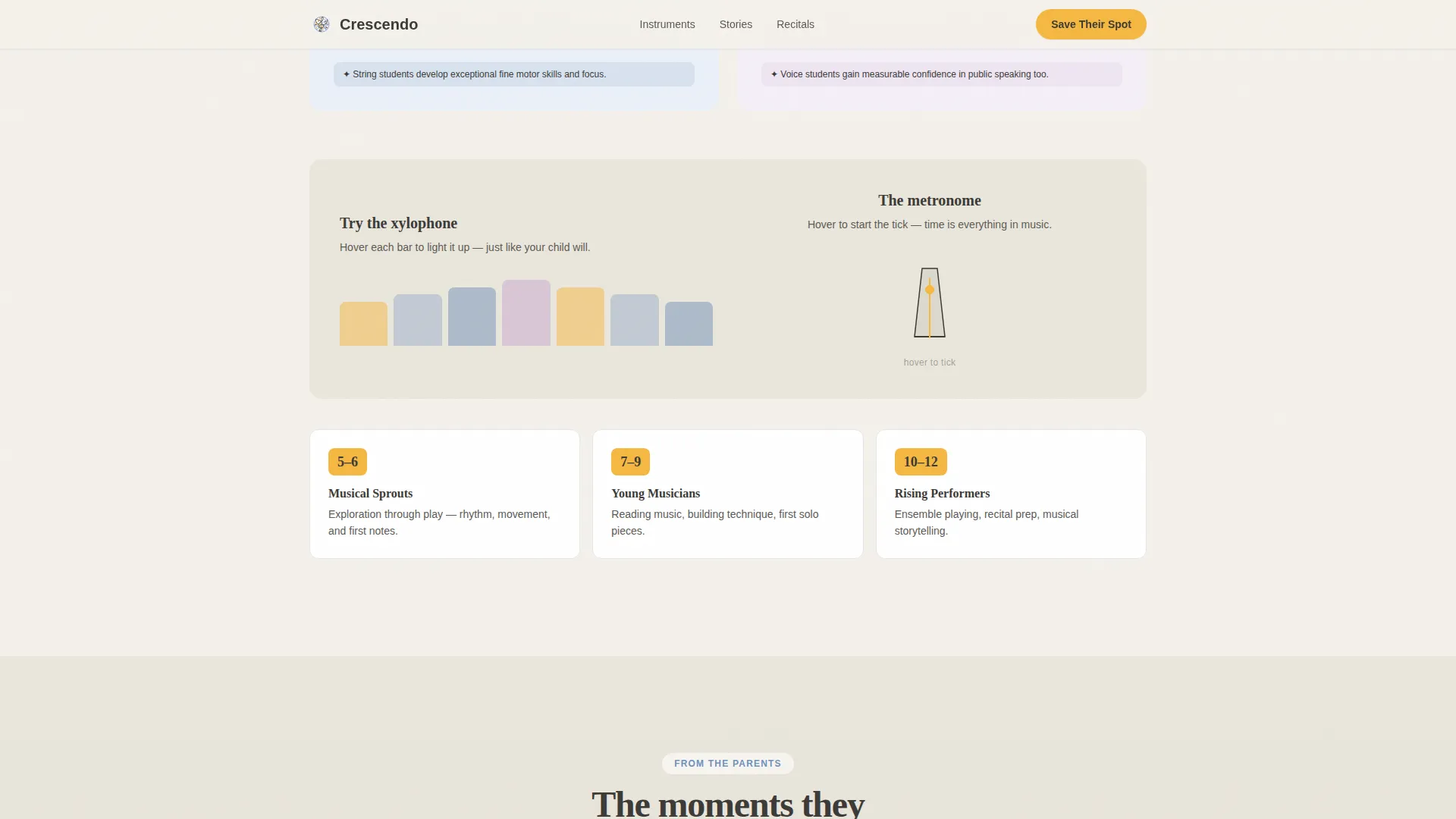 School Age (5-10) Products & Booking Website Template