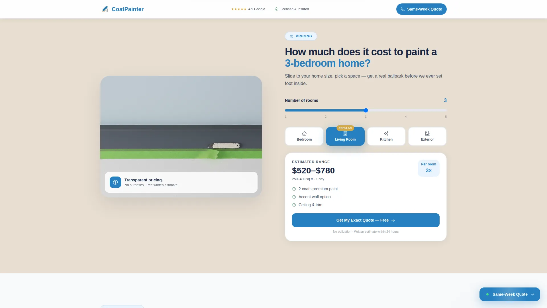 Painter Marketing Booking Website Template