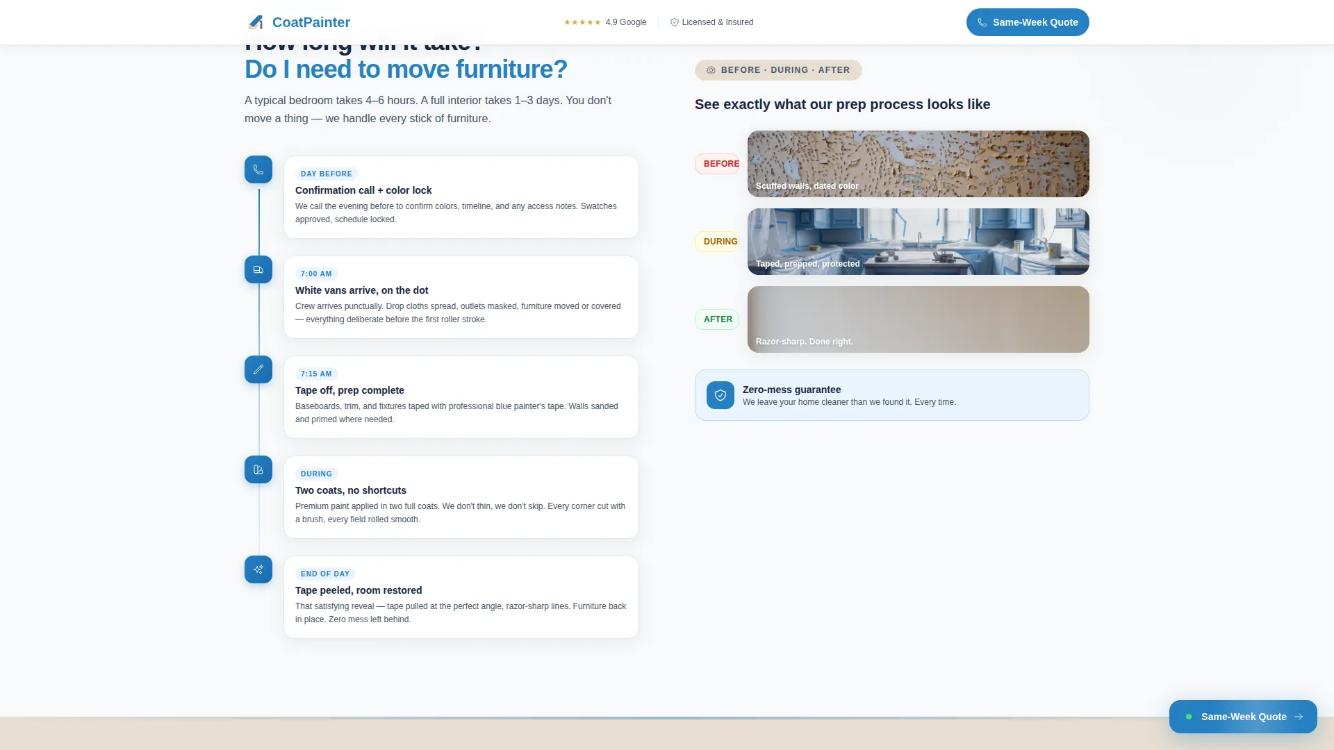 Painter Marketing Booking Website Template