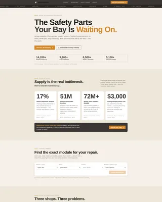 Automotive Airbag & Safety Parts Landing Page