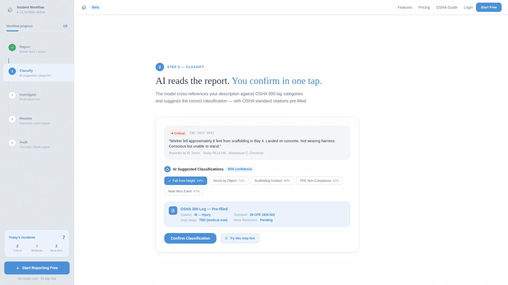 Streamlined Incidentreporting | Free Website Template | Rocket