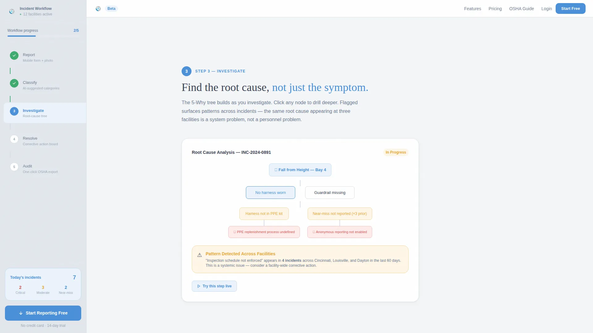 Streamlined Incidentreporting | Free Website Template | Rocket