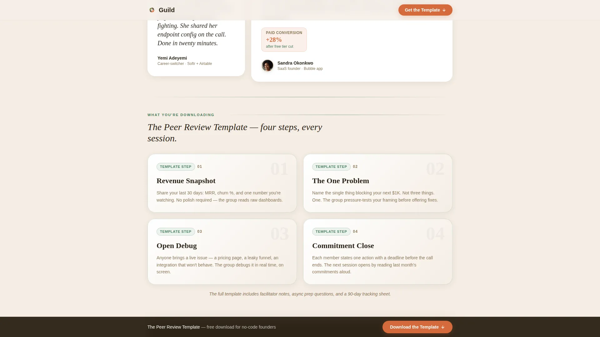 No-Code Builders Community Reviews Website Template