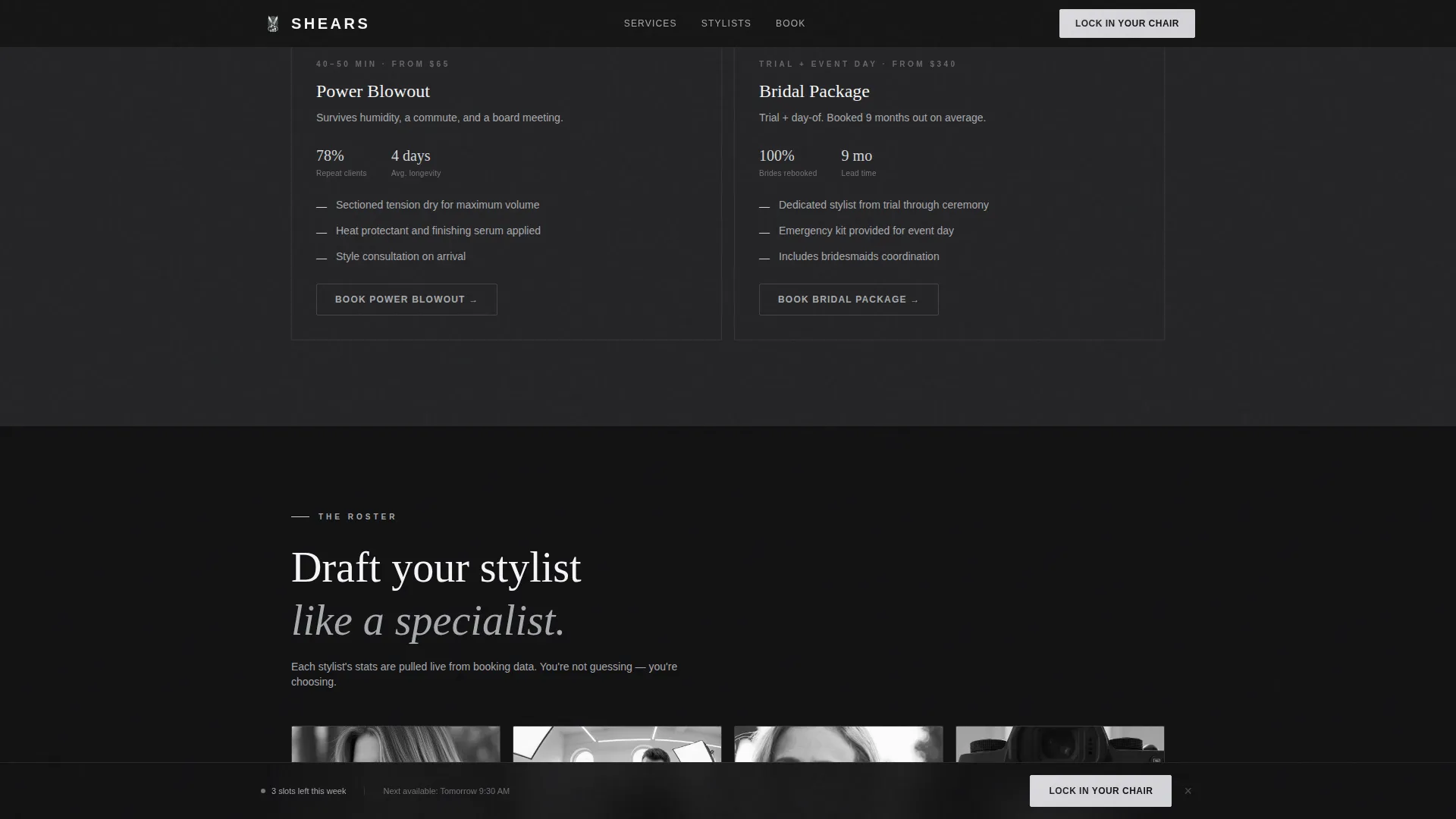 Hair Salon Data-Driven Booking Conversion Website Template
