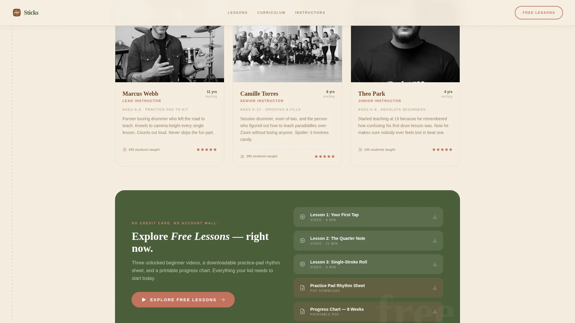 Kids Drums Professional Website Template