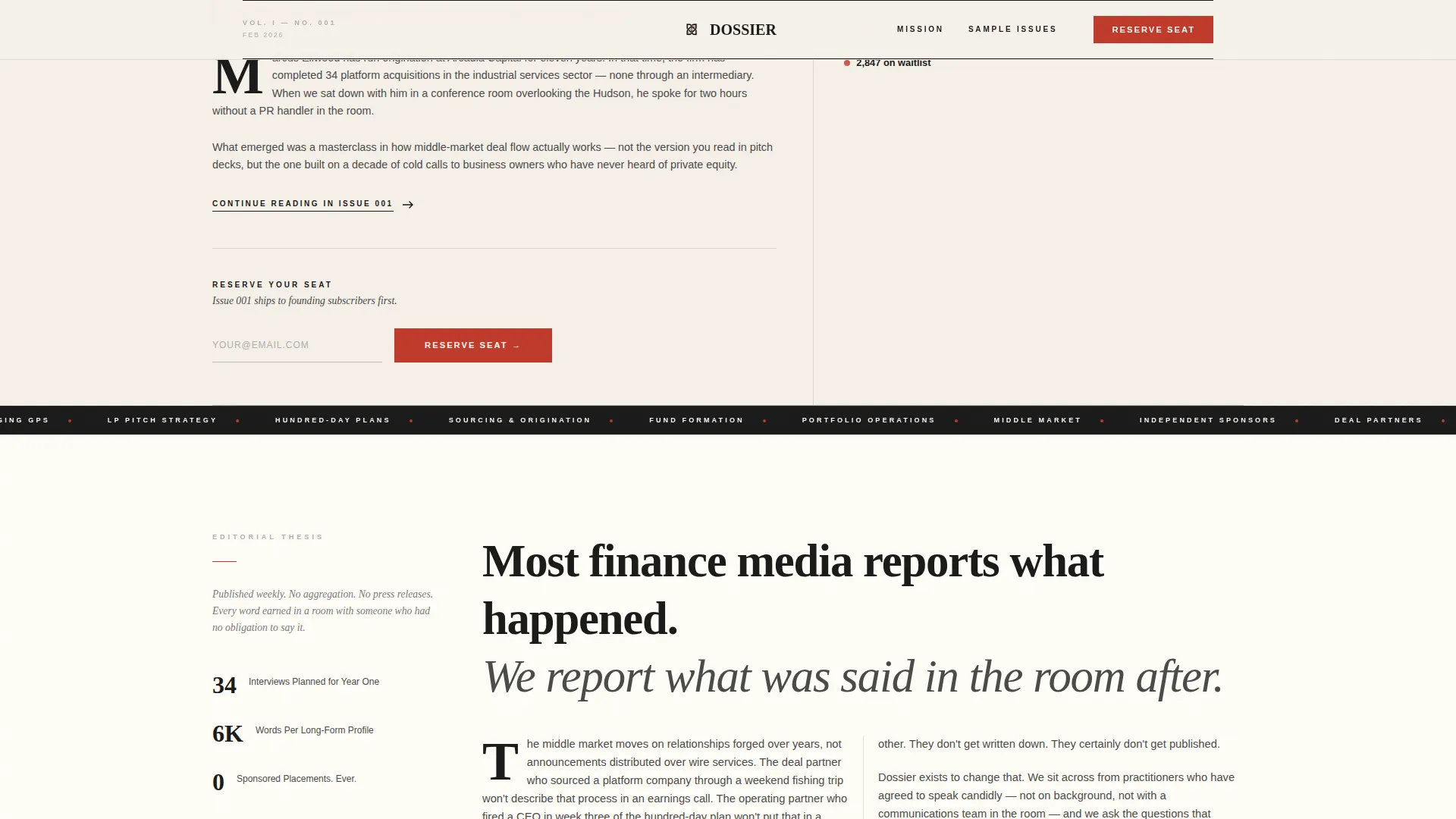 Private Equity Newsletter Pre-Launch Website Template