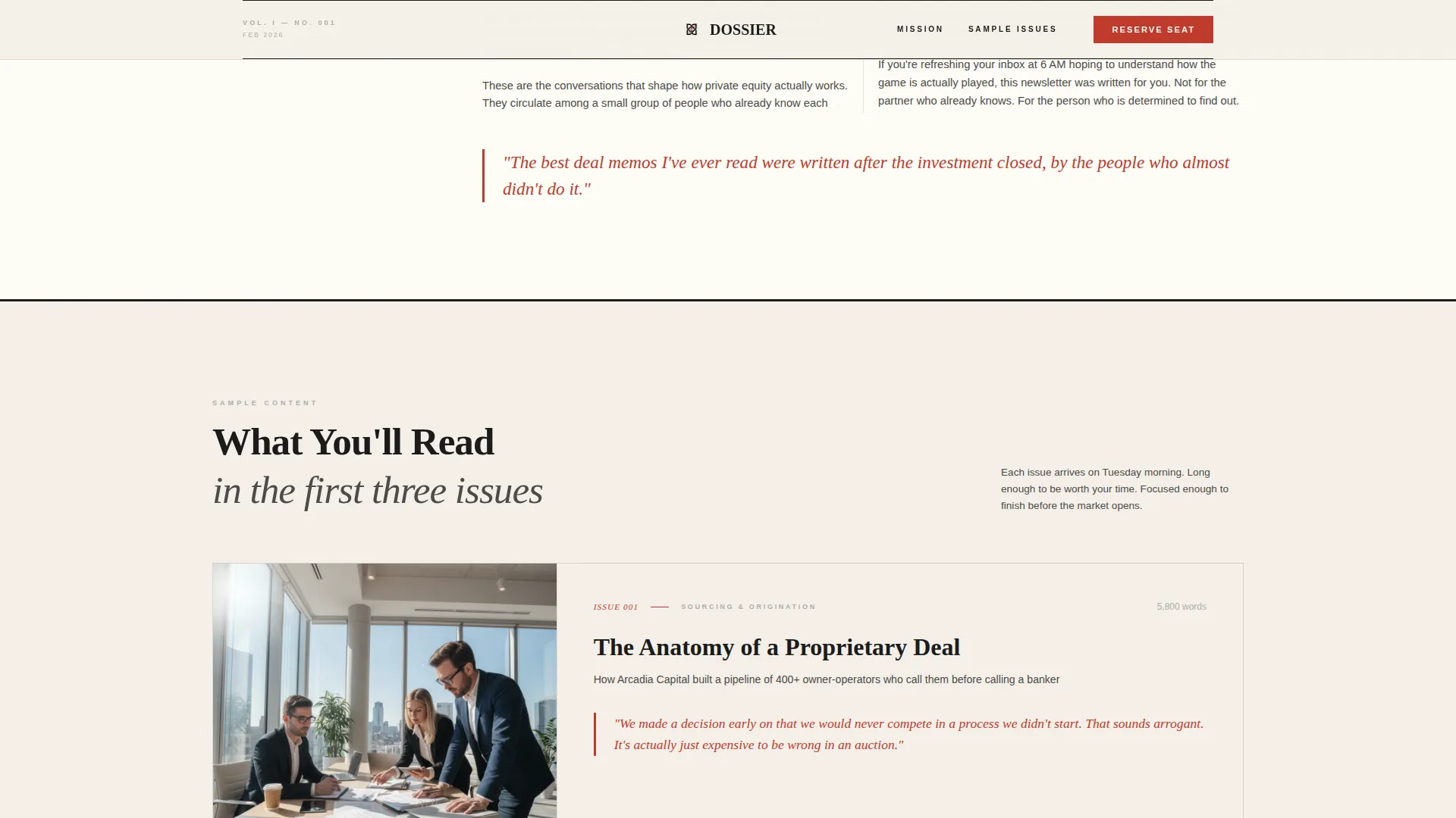 Private Equity Newsletter Pre-Launch Website Template