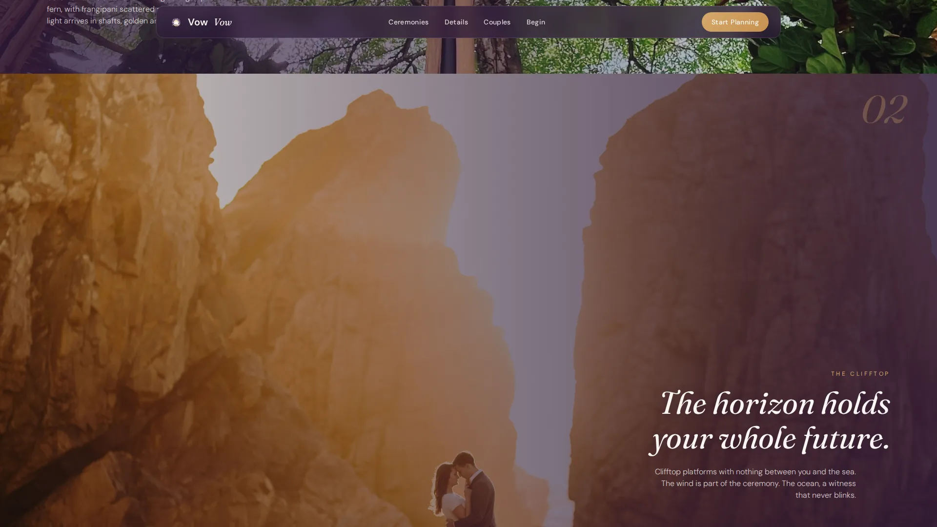 Tropical Wedding Pricing Website Template