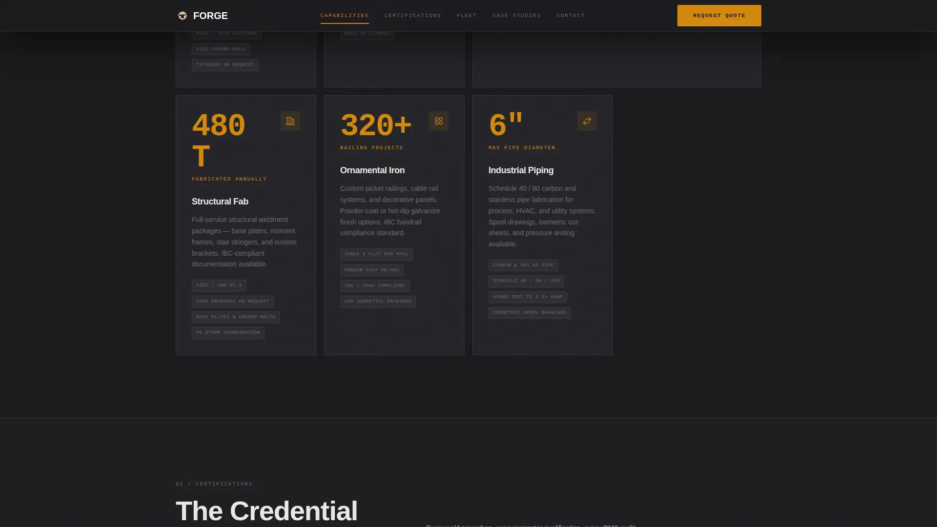 Metal & Steel Fabrication Professional Website Template