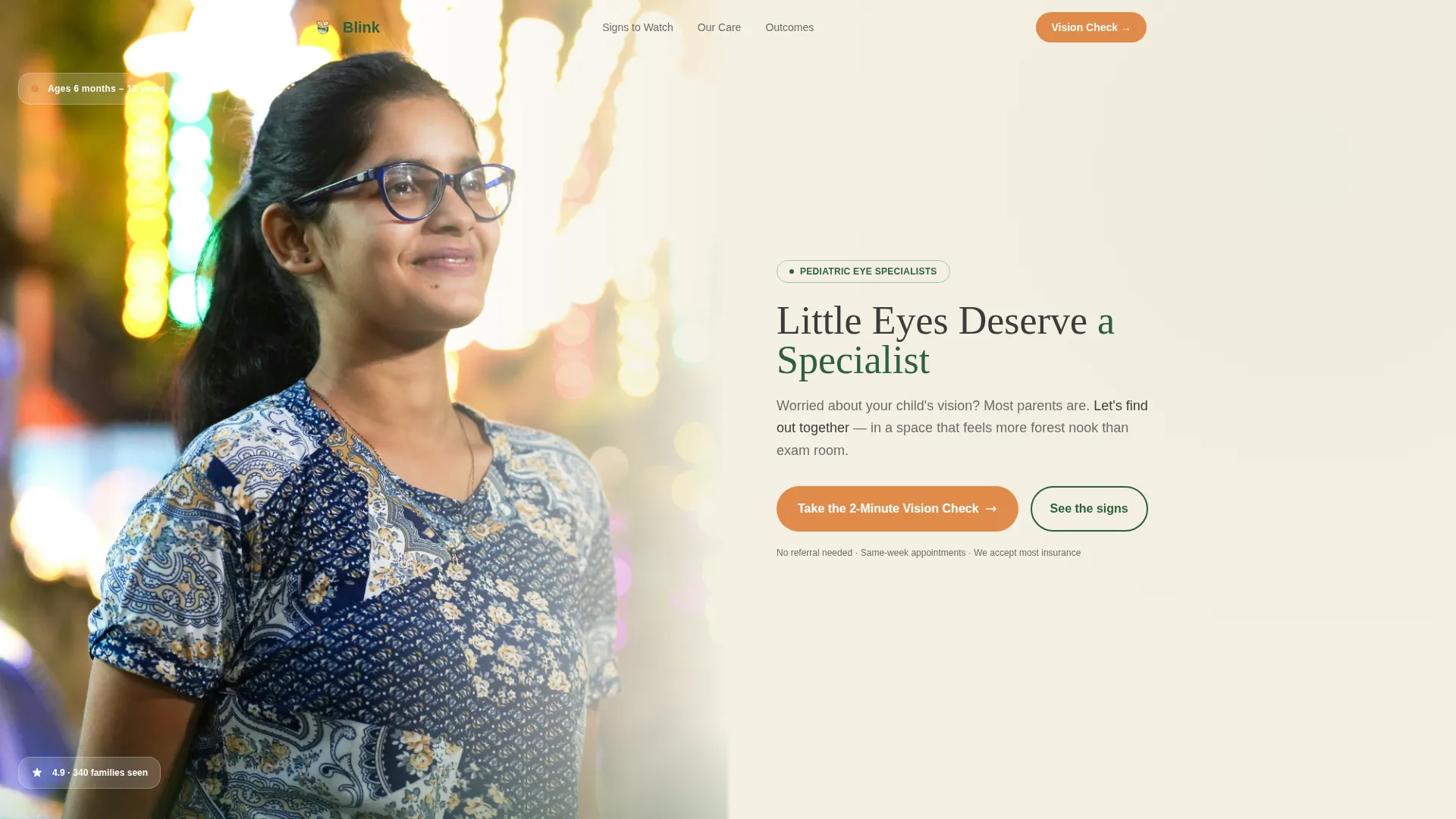 Eye Care & Optometry Booking Website Template