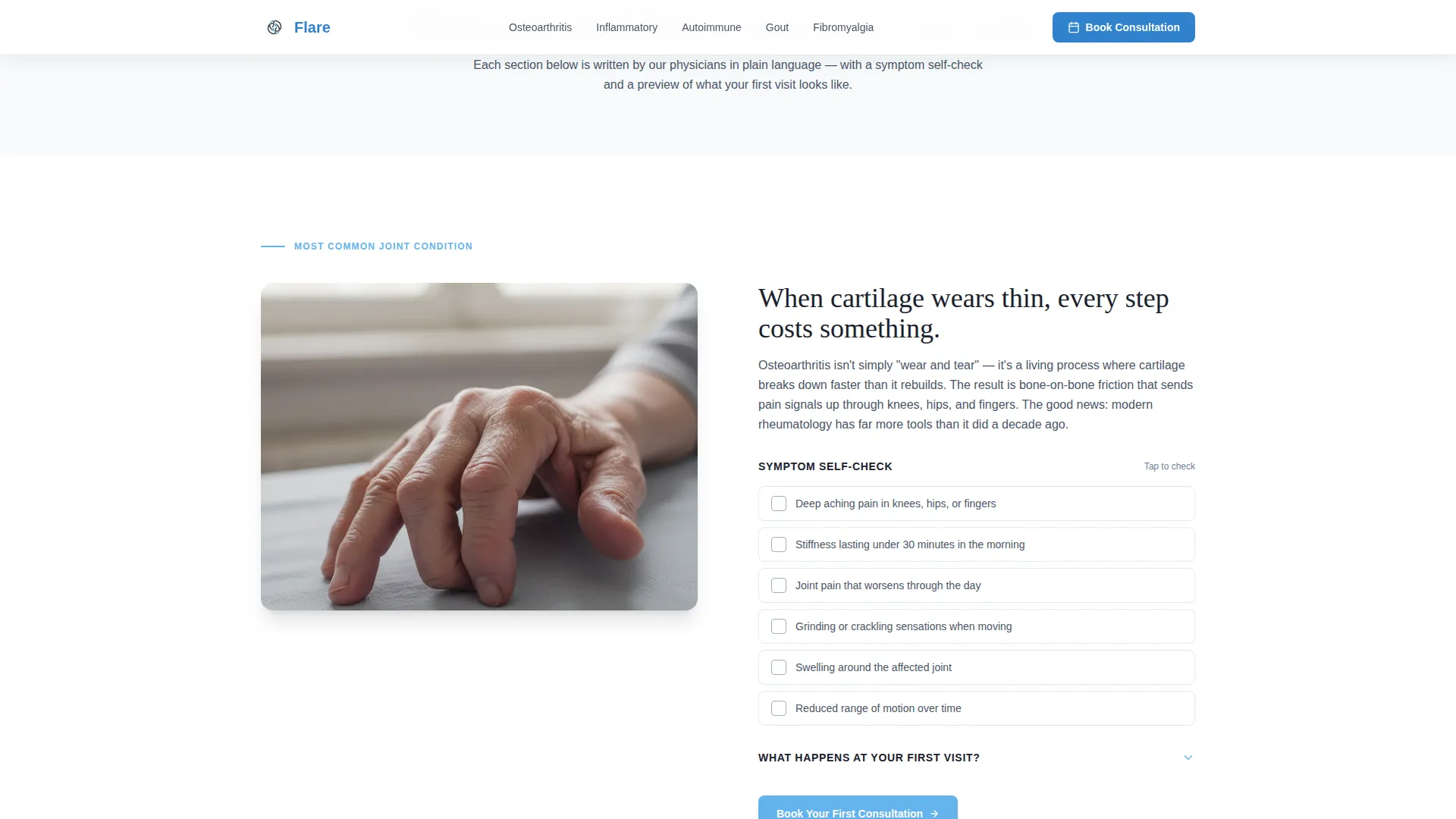 Rheumatologist Appointment Booking Landing Page