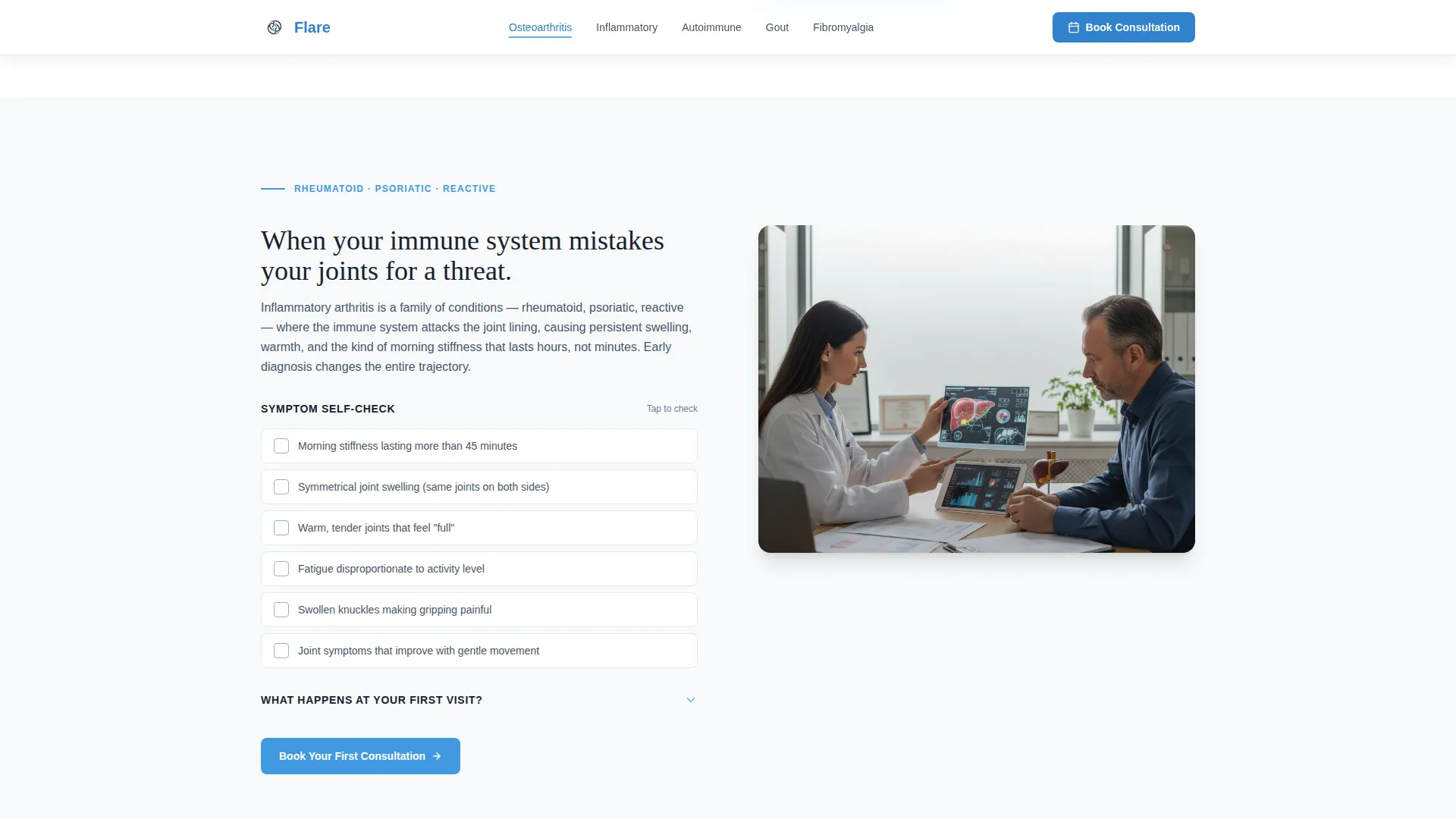 Rheumatologist Appointment Booking Landing Page