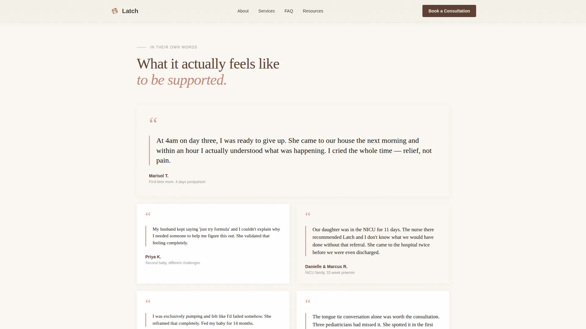 Lactation Consultant Booking Website Template