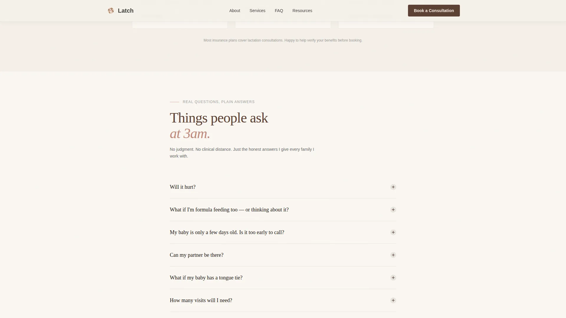 Lactation Consultant Booking Website Template