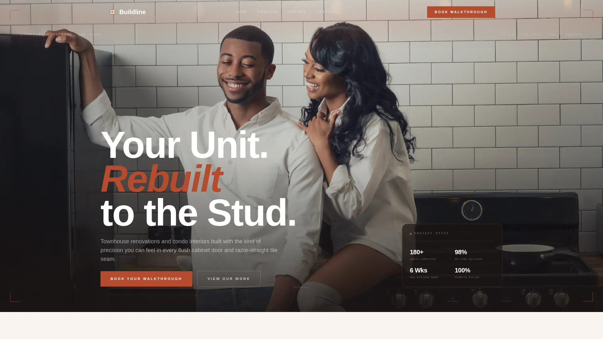 Townhouse & Condo Construction Booking Website Template