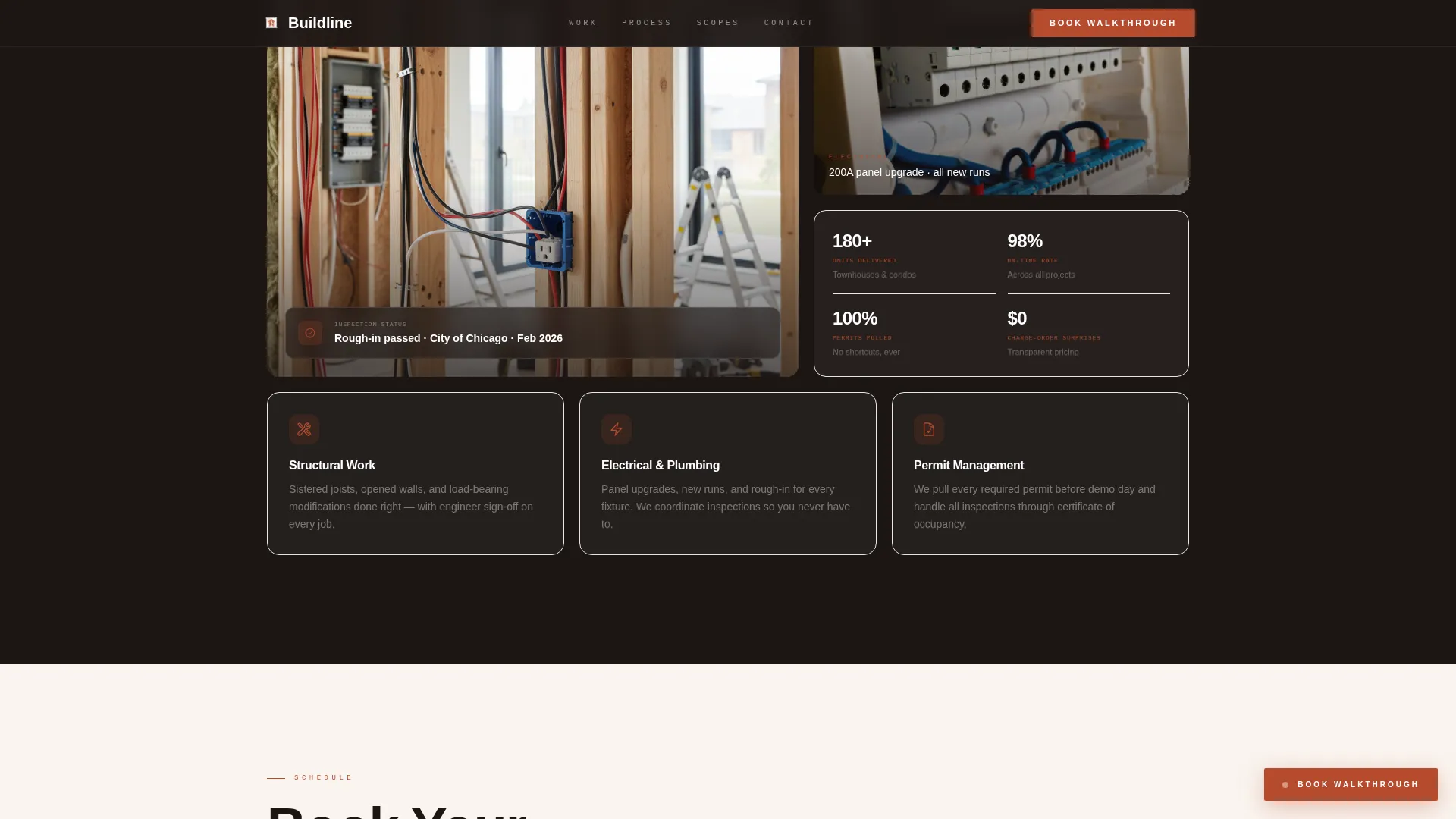 Townhouse & Condo Construction Booking Website Template